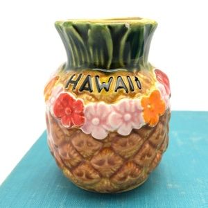 Vintage Toothpick Holder Hawaii Pineapple Ceramic
